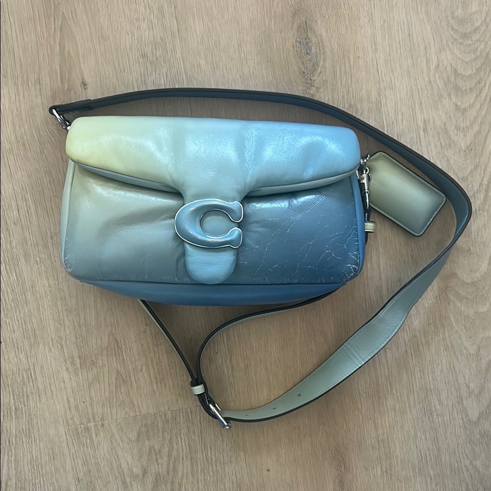 *Flaws* Coach Ombre Puffy Tabby Blue and Cream Shoulder Bag